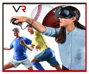 people enjoying VR sports action